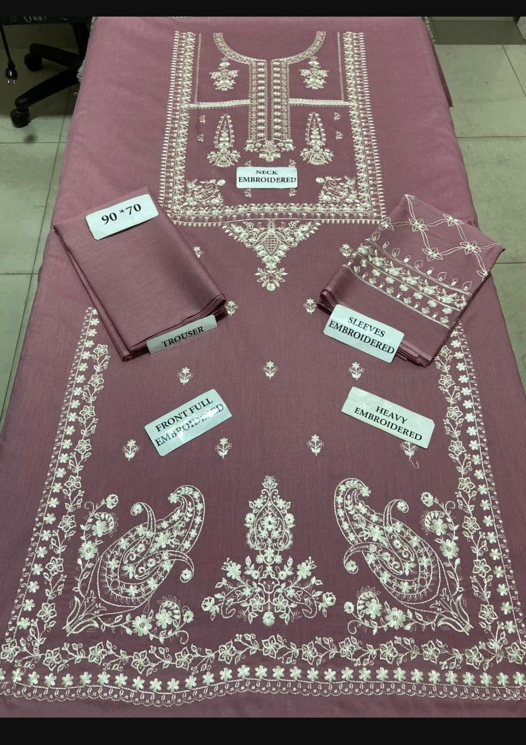 2 pc unstiched embroidery suit