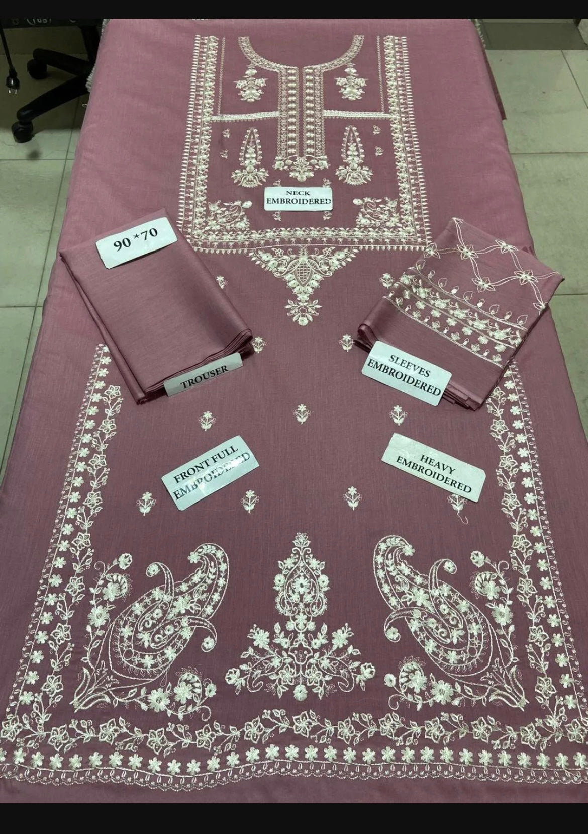 2 pc unstiched embroidery suit