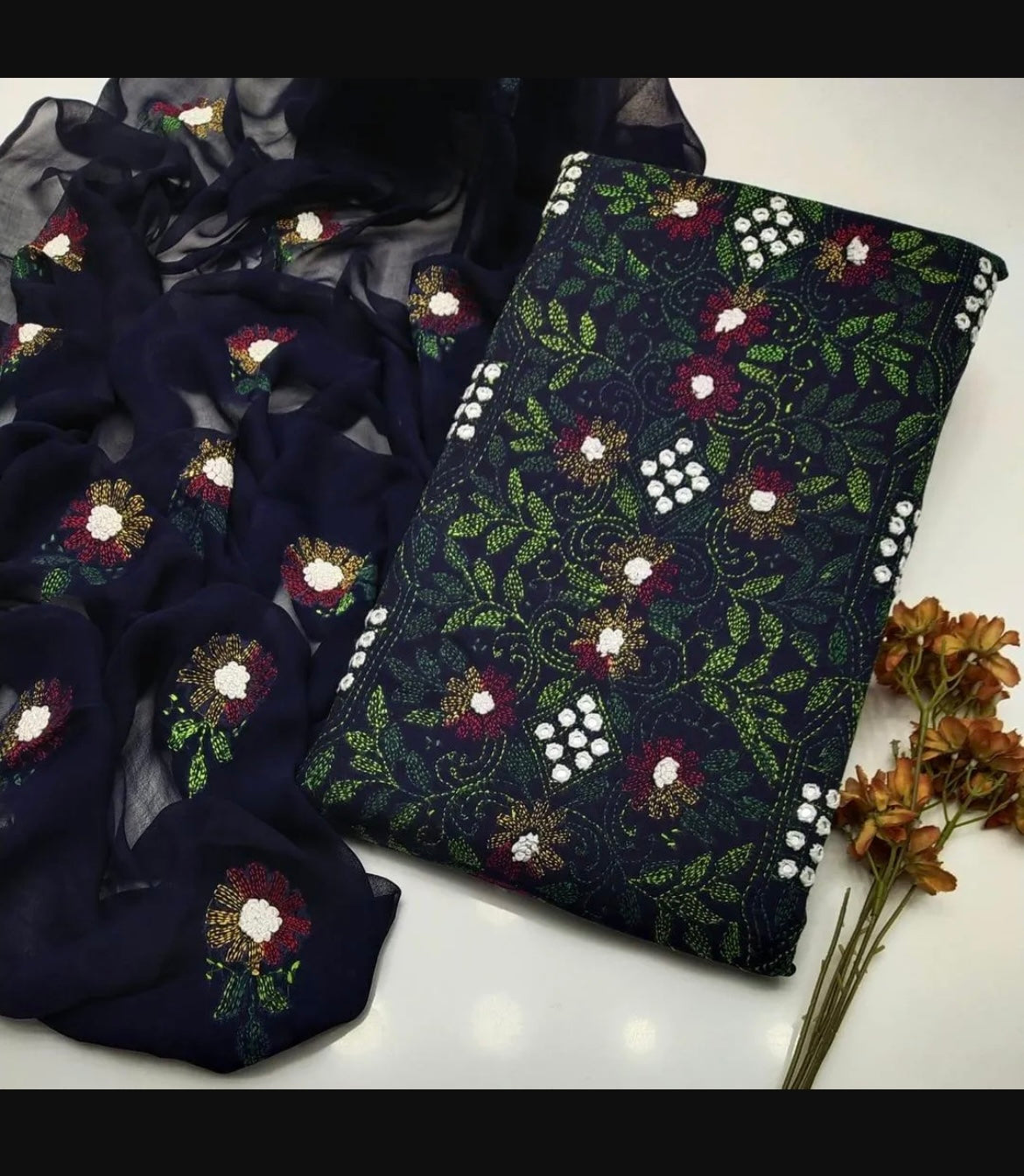 Blue Handwork Lawn 3 Pcs Women Suit Set