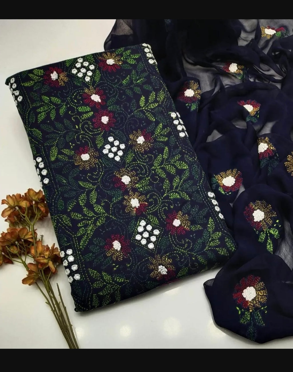 Blue Handwork Lawn 3 Pcs Women Suit Set