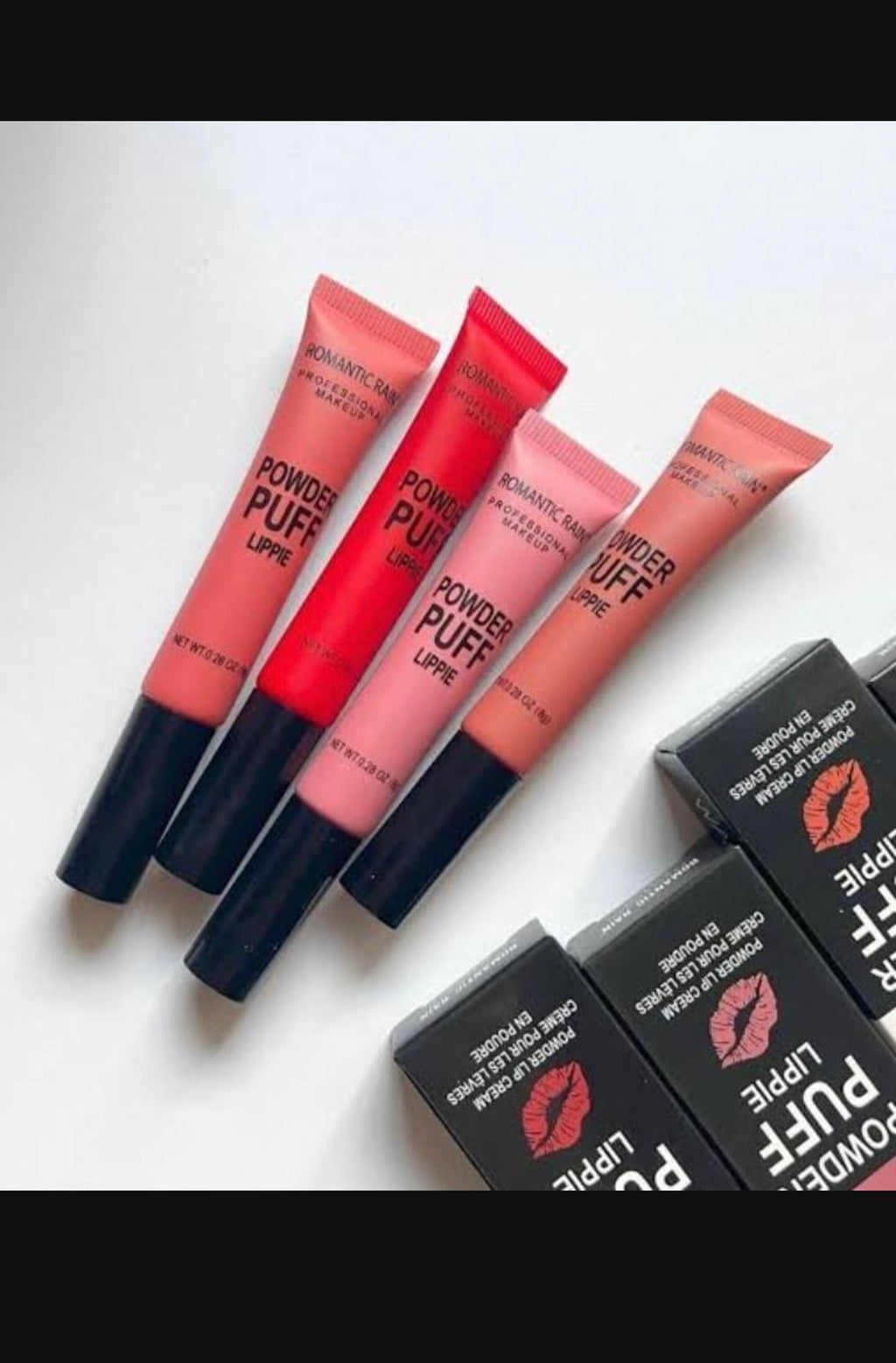 Powder Puff Lip Cream Blush Dewy 2 in 1 Red pink peach