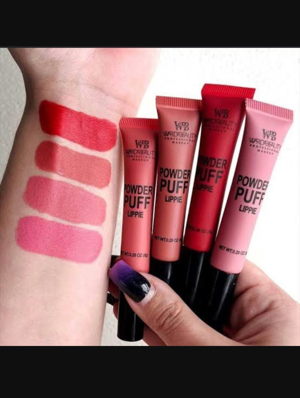 Powder Puff Lip Cream Blush Dewy 2 in 1 Red pink peach