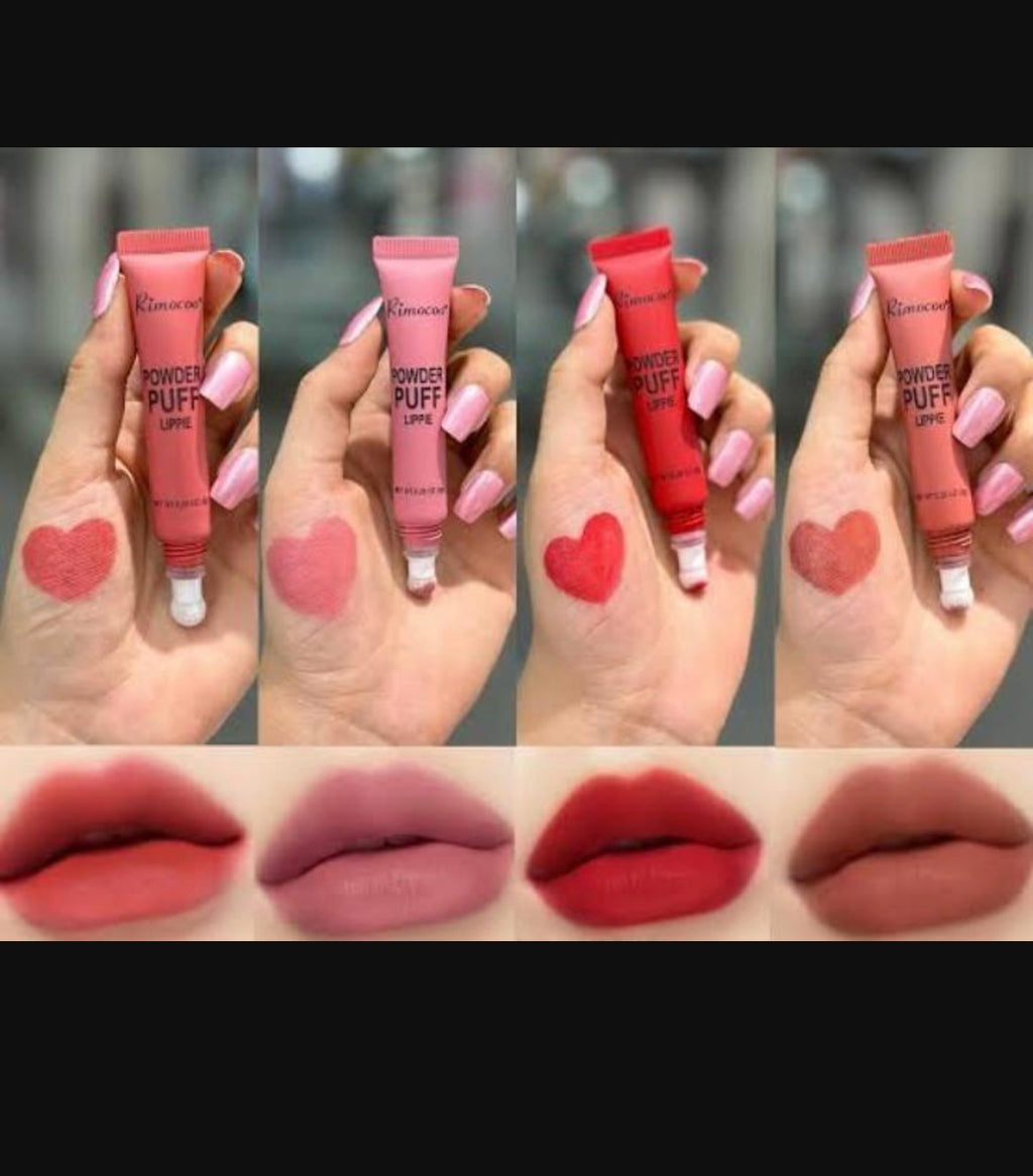 Powder Puff Lip Cream Blush Dewy 2 in 1 Red pink peach