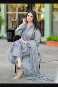 3 Pcs Women's Unstitched Embroidered Suit