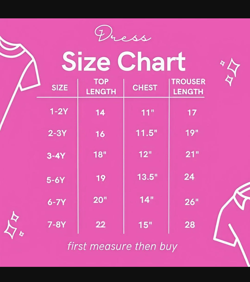 2 Pcs Girls Summer Collection Printed Shirt Nd Trouser Set
