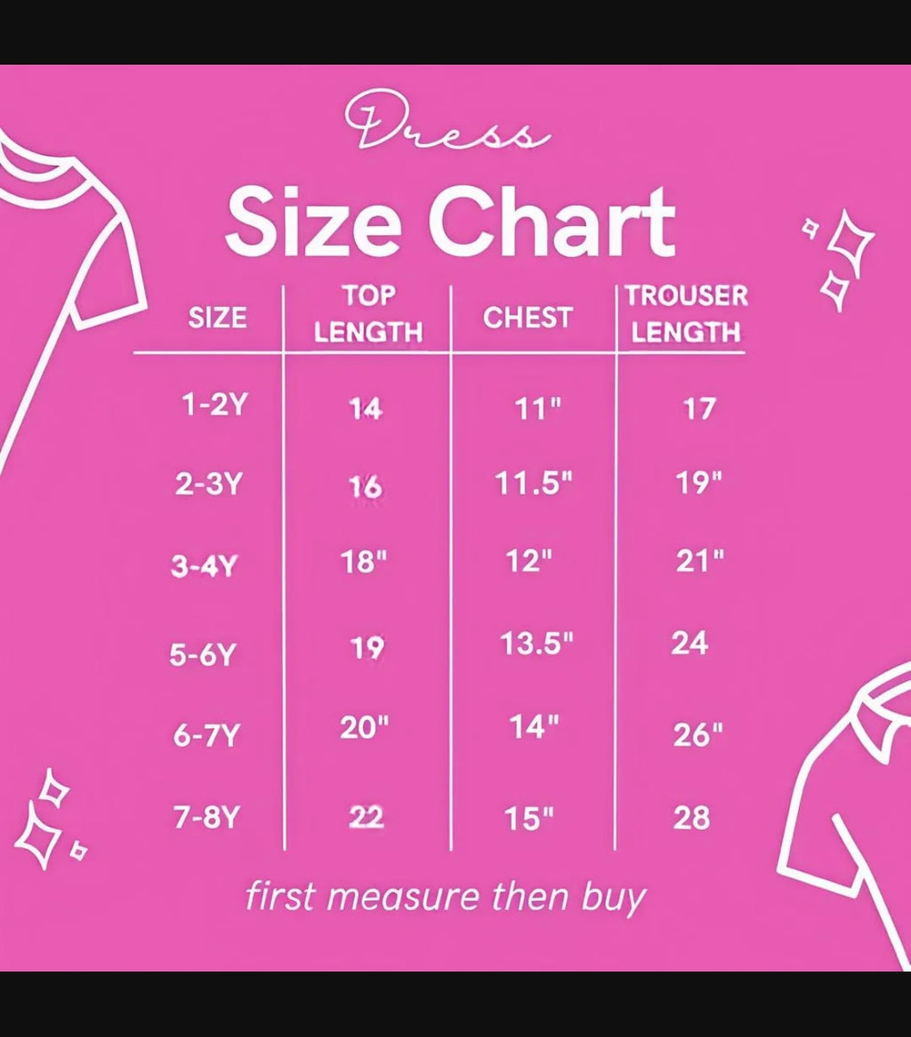 2 Pcs Girl's Chaina Stuff Printed Random Color Set