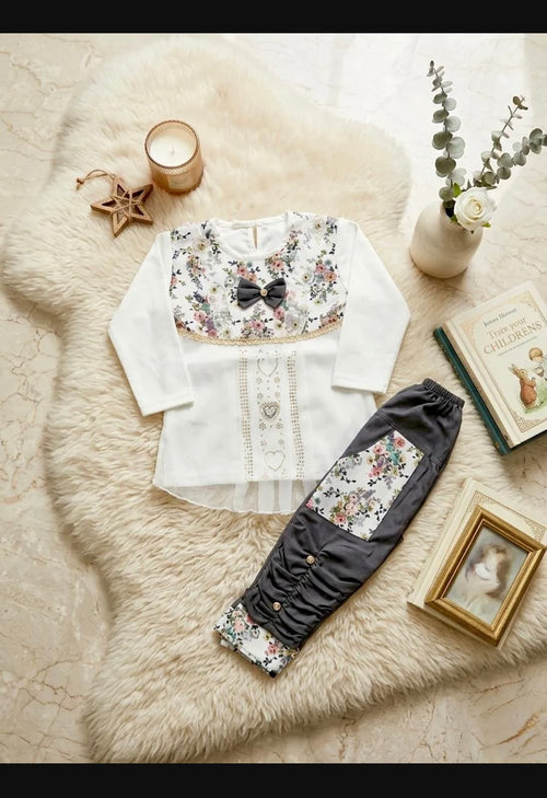 2 Pcs Summer Collection Printed Shirt Nd Trouser Set