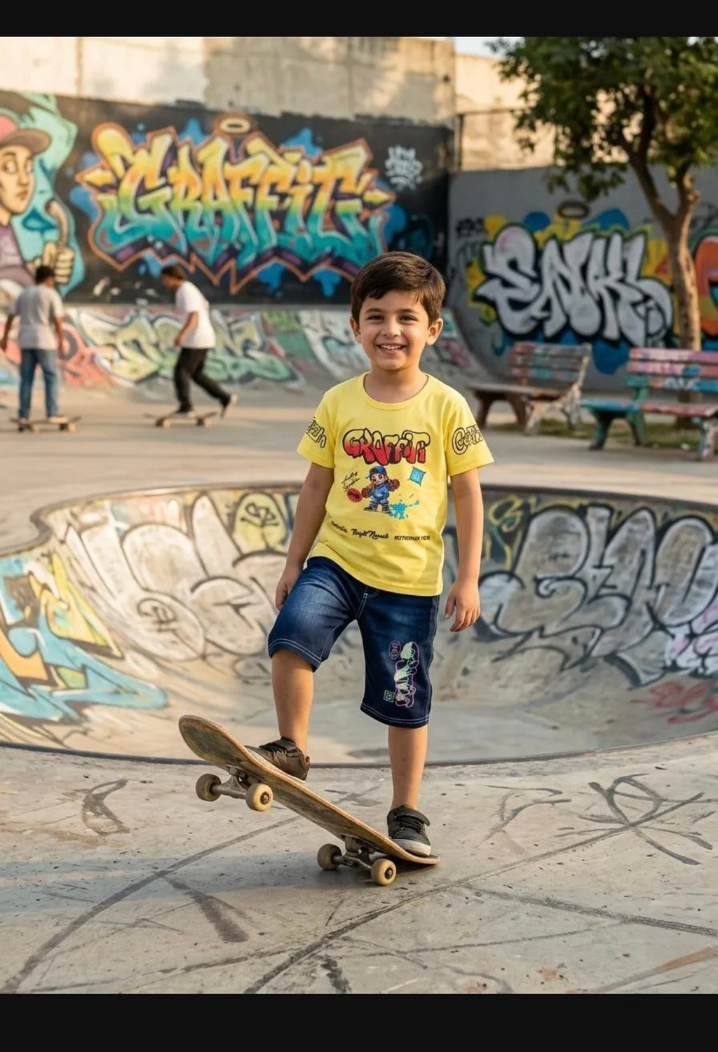 2 Pcs Boy's Summer Collection Printed Shirt Nd Trouser Set