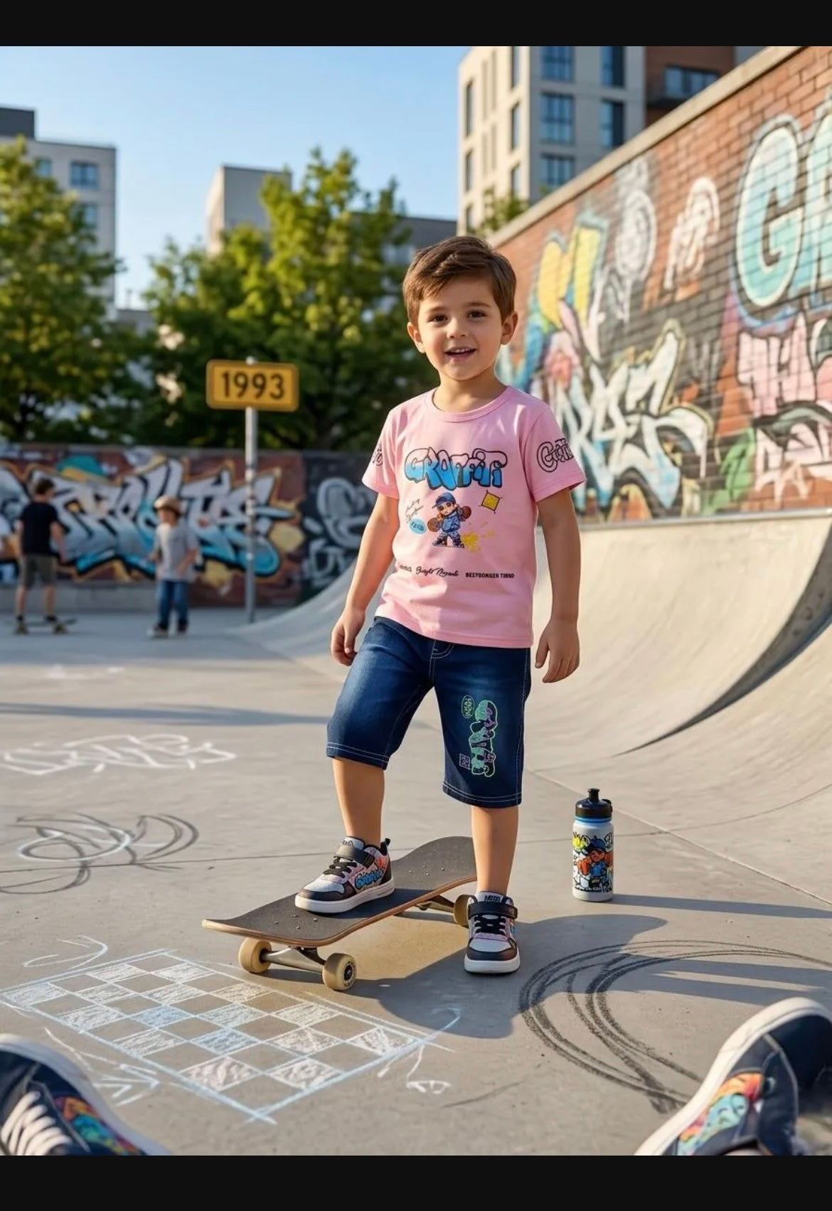 2 Pcs Boy's Summer Collection Printed Shirt Nd Trouser Set