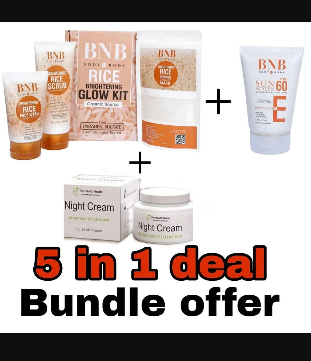 5-in-1 Skin Bundle Whitening  Cream & Sunblock